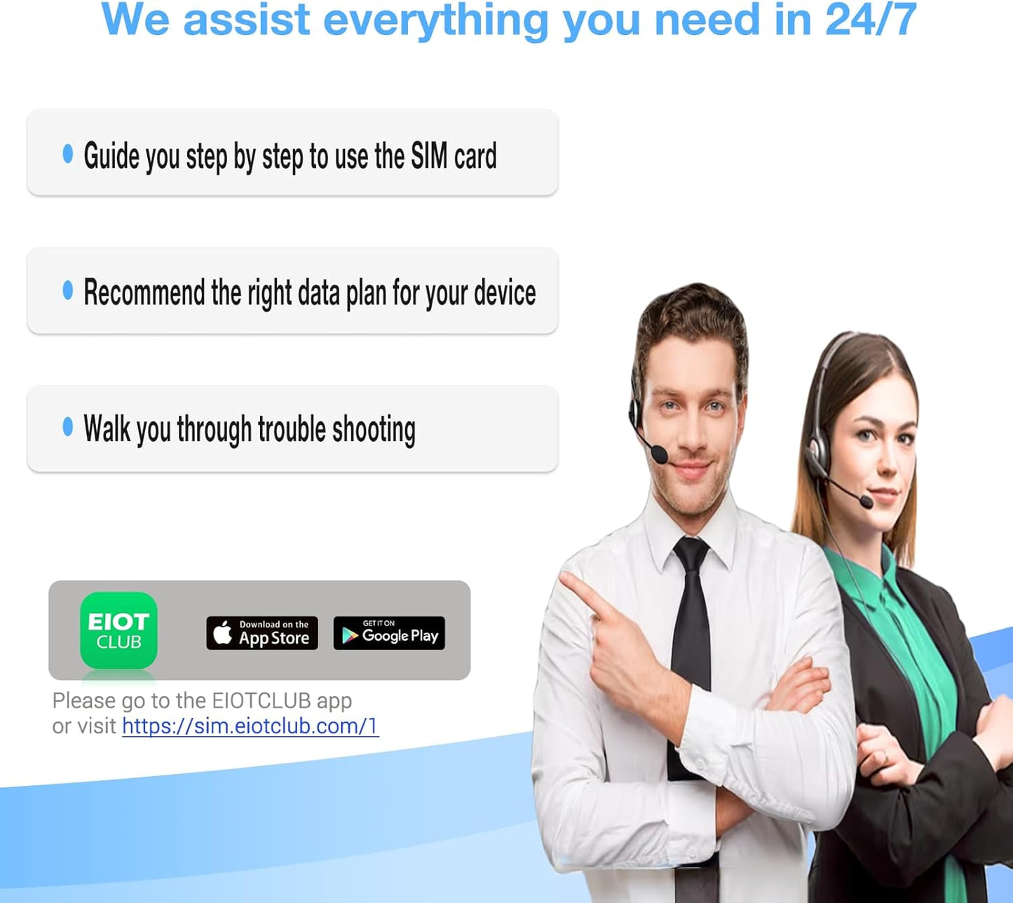 EIOTCLUB Data SIM Card for 360 Days - Compatible with USA Nationwide Networks for Unlocked Security Solar and Hunting Trail Game Cameras IoT Device(USA Coverage, Triple Cut 3-in-1)
