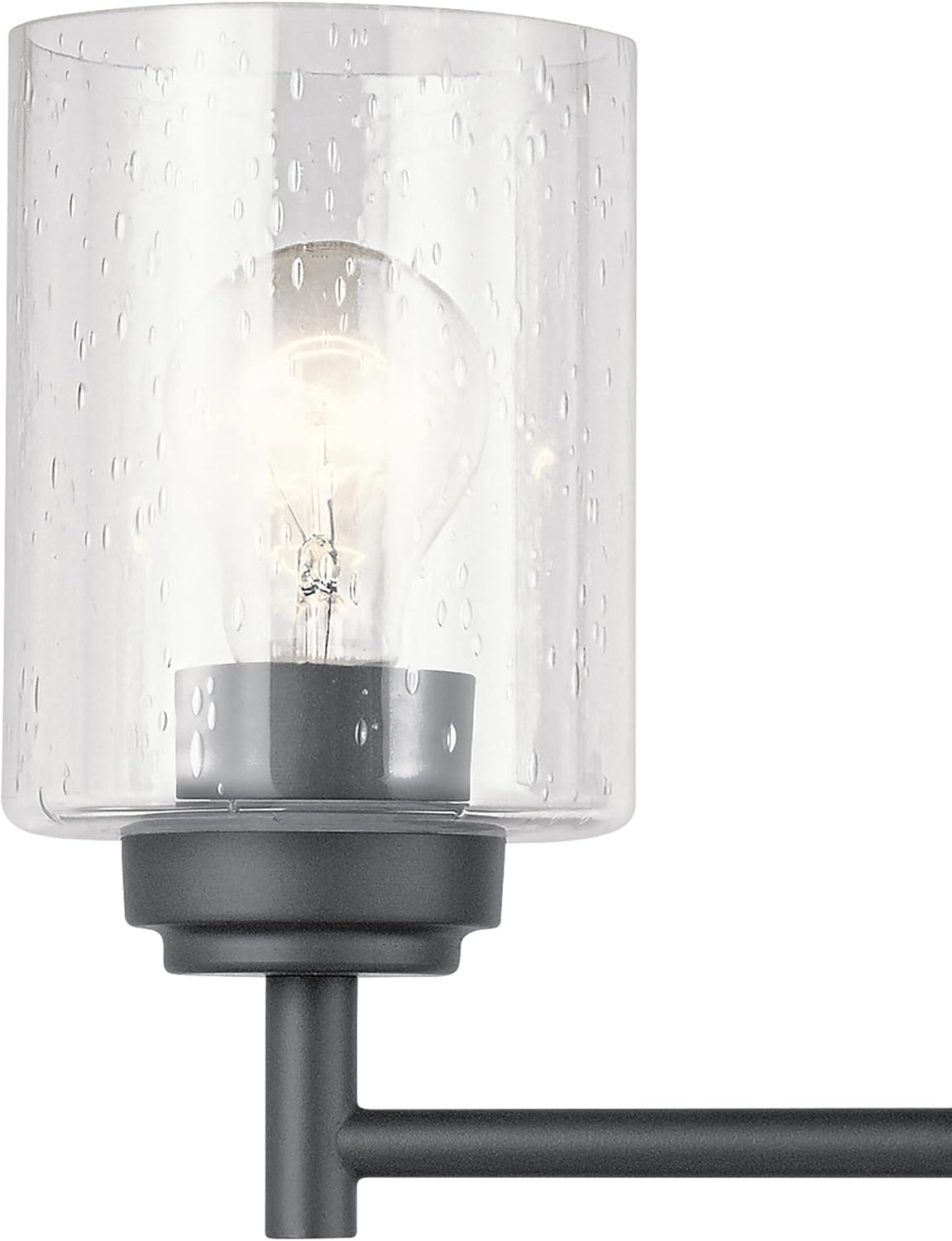 Kichler Winslow 21.5" 3-Light Bathroom Vanity Light Fixture with Clear Seeded Glass in Black, Modern Wall Mount Lighting for Mirror over Vanity in Bathroom, 45886BK