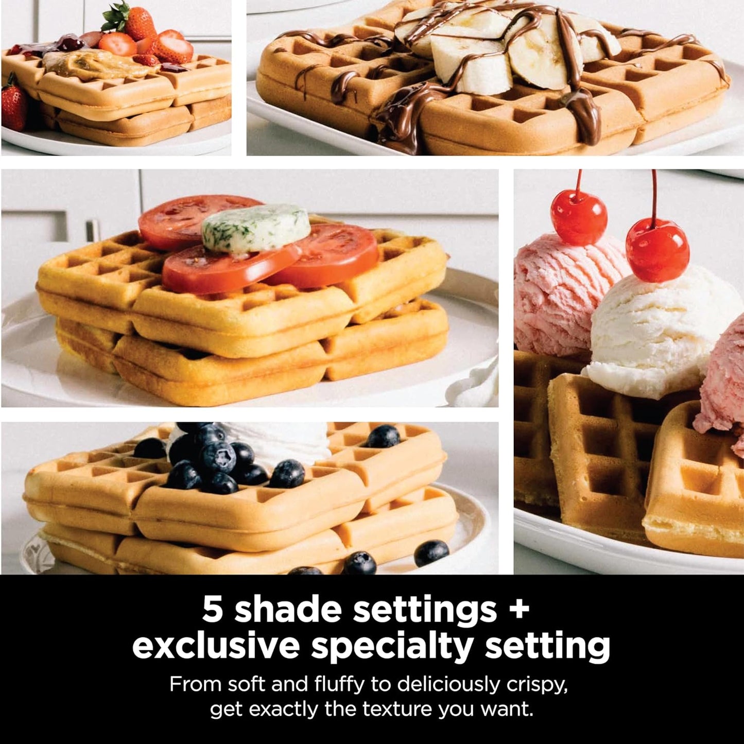 Ninja Belgian Waffle Maker Pro | Vertical Design | 5 Shade Settings with Precision-Pour Cup & Chef-curated Recipe Guide | Black & Silver | BW1001