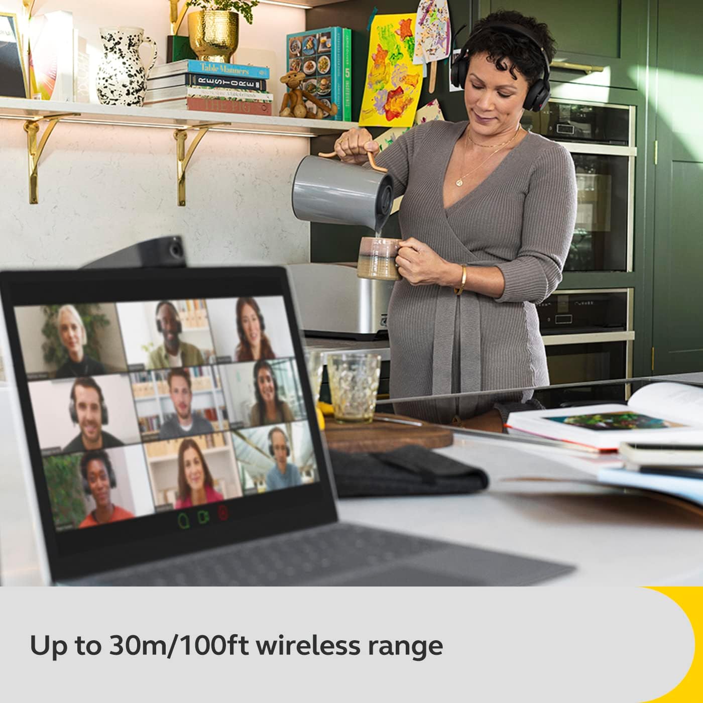 Jabra Evolve2 55 Mono Wireless Headset - Features AirComfort Technology, Noise-Cancelling Mics & Active Noise Cancellation - Works with UC Platforms Such as Zoom & Google Meet - Black