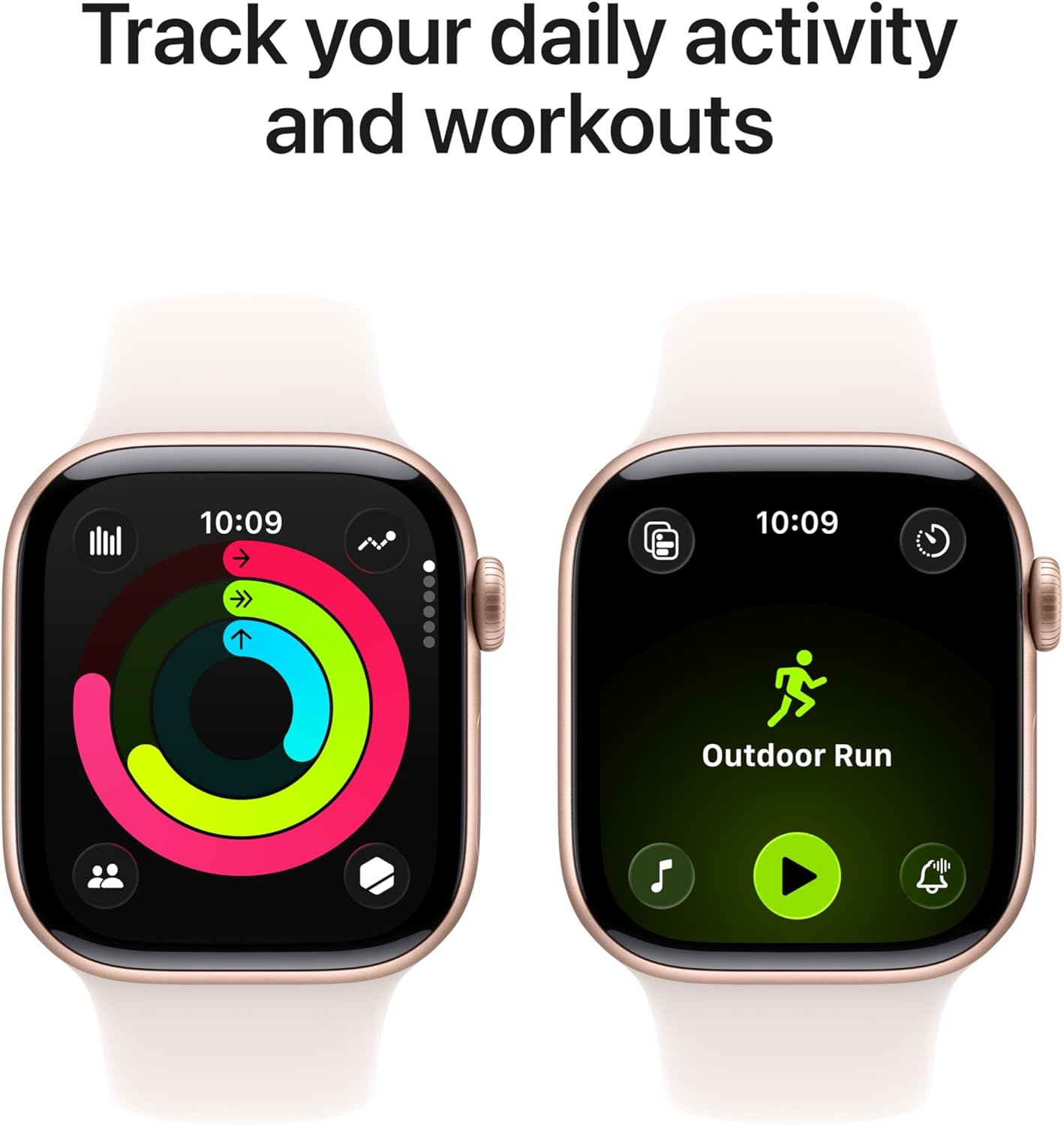 Apple Watch Series 11 GPS 42mm Smartwatch with Rose Gold Aluminum Case with Light Blush Sport Band - S/M. Sleep Score, Fitness Tracker, Health Monitoring, Always-On Display, Water Resistant