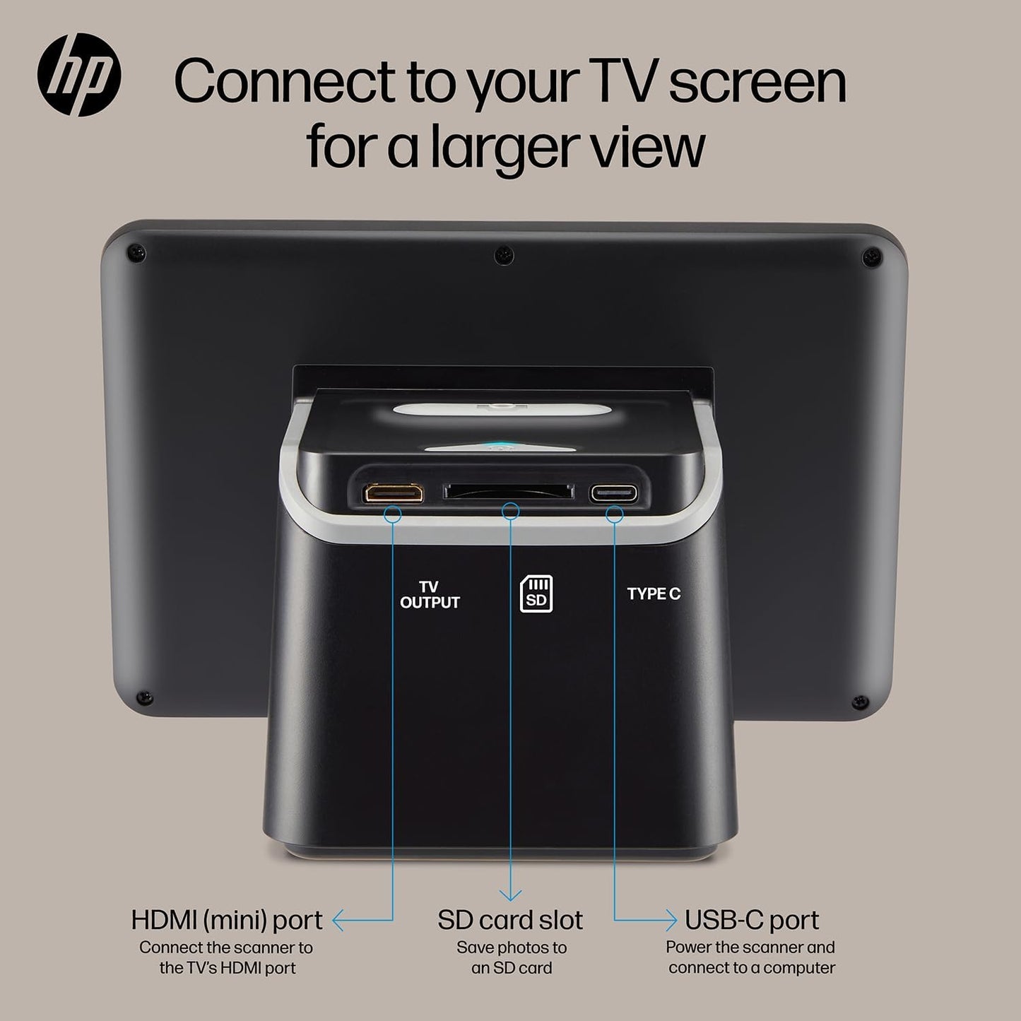 HP Touch Screen Film & Slide Scanner - 7 in LCD, 13 MP, USB & HDMI - Touch LCD Preview & Edit - Photo Scanner - 13 MP Clarity - Film to Digital Converter - Quick-Feed & 50mm Adapter - Slide Digitizer
