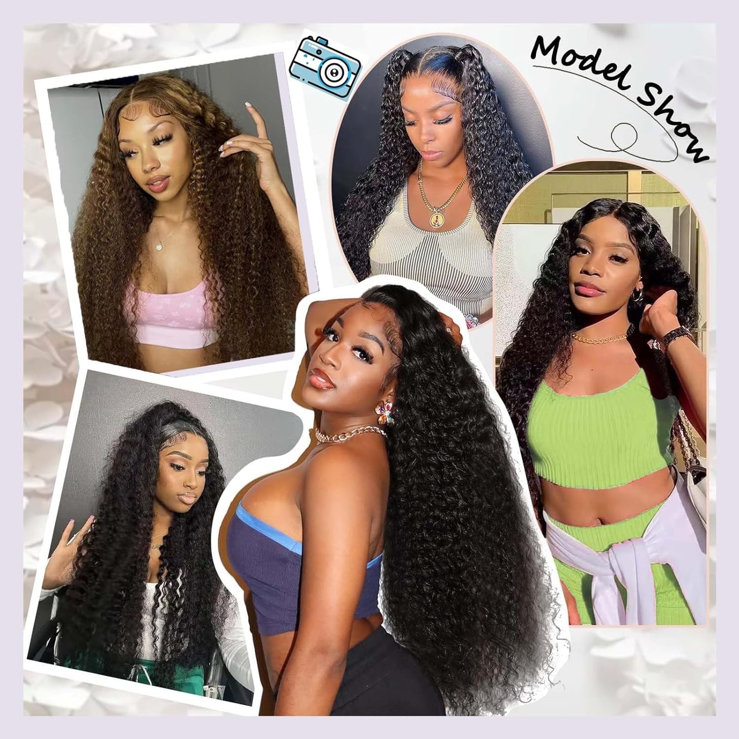 Deep Wave Human Hair Bundles, 22 24 26 Inch 13A Curly Bundles Human Hair, Wet and Wavy 100% Brazilian Virgin Quick Weave Deep Wave Bundle for Women, 300G
