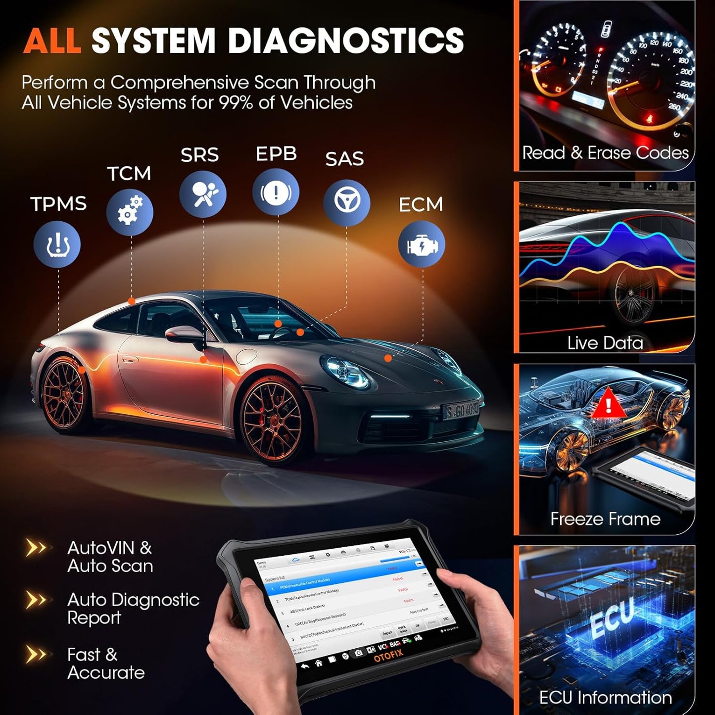 OTOFIX D1 Lite 2026 Bidirectional Scan Tool, Bluetooth OBD2 Scanner Diagnostic Tool, 2 Years Free Update, 38+ Services, CANFD & DoIP Protocols, All System Diagnoses, ABS Bleeding, Auto VIN