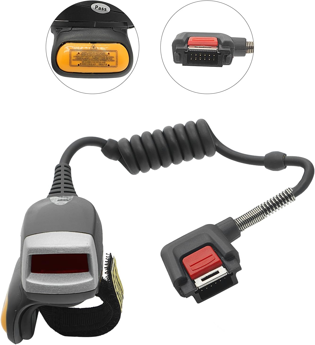 RS4000 Finger Ring Scanner 1D Laser Corded Barcode Reader for Zebra WT6000 Wearable Mobile Computer, Snsitive Accuracy Scanning (RS4000-HPCSWR)