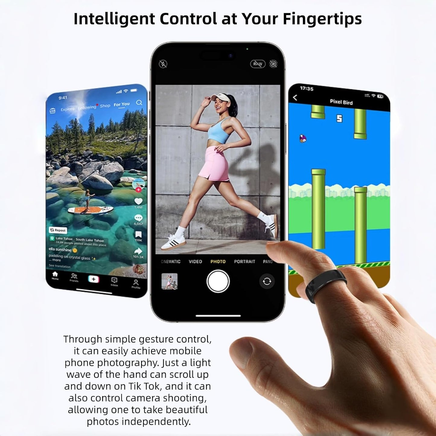 Smart Rings for Couples, Health Rings for Men & Women, 24/7 Track Heart Rate, Sleep, SpO2, Stress, HRV & Cycles, 5ATM Waterproof, iOS/Android, No Subscription, Pink, Size 6 (16.6mm)