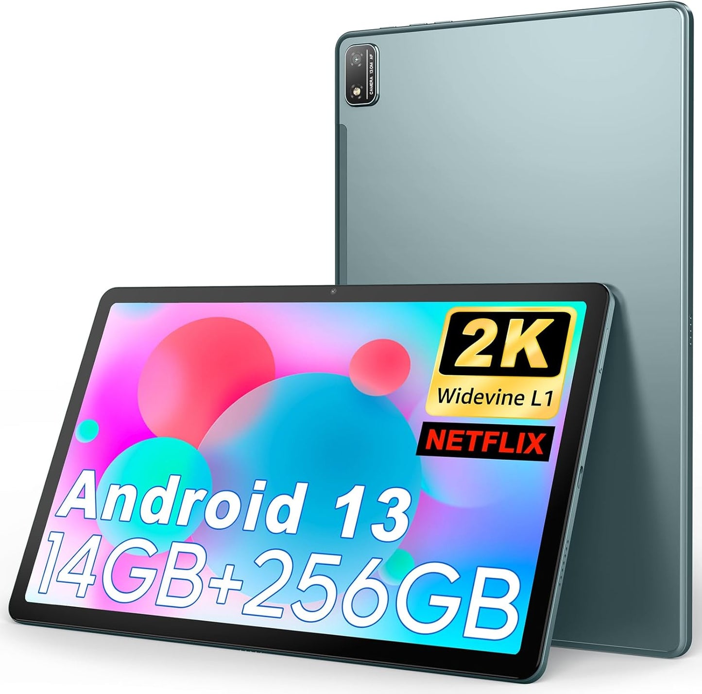 Android 13 Tablet, 11 inch Android Tablet Computer, 14(6+8GB) RAM+256GB ROM+512GB Expand, 7500mAh Battery, 2000 * 1200 IPS, WiFi, Bluetooth 5.0, GPS, Dual Camera, Widevine L1
