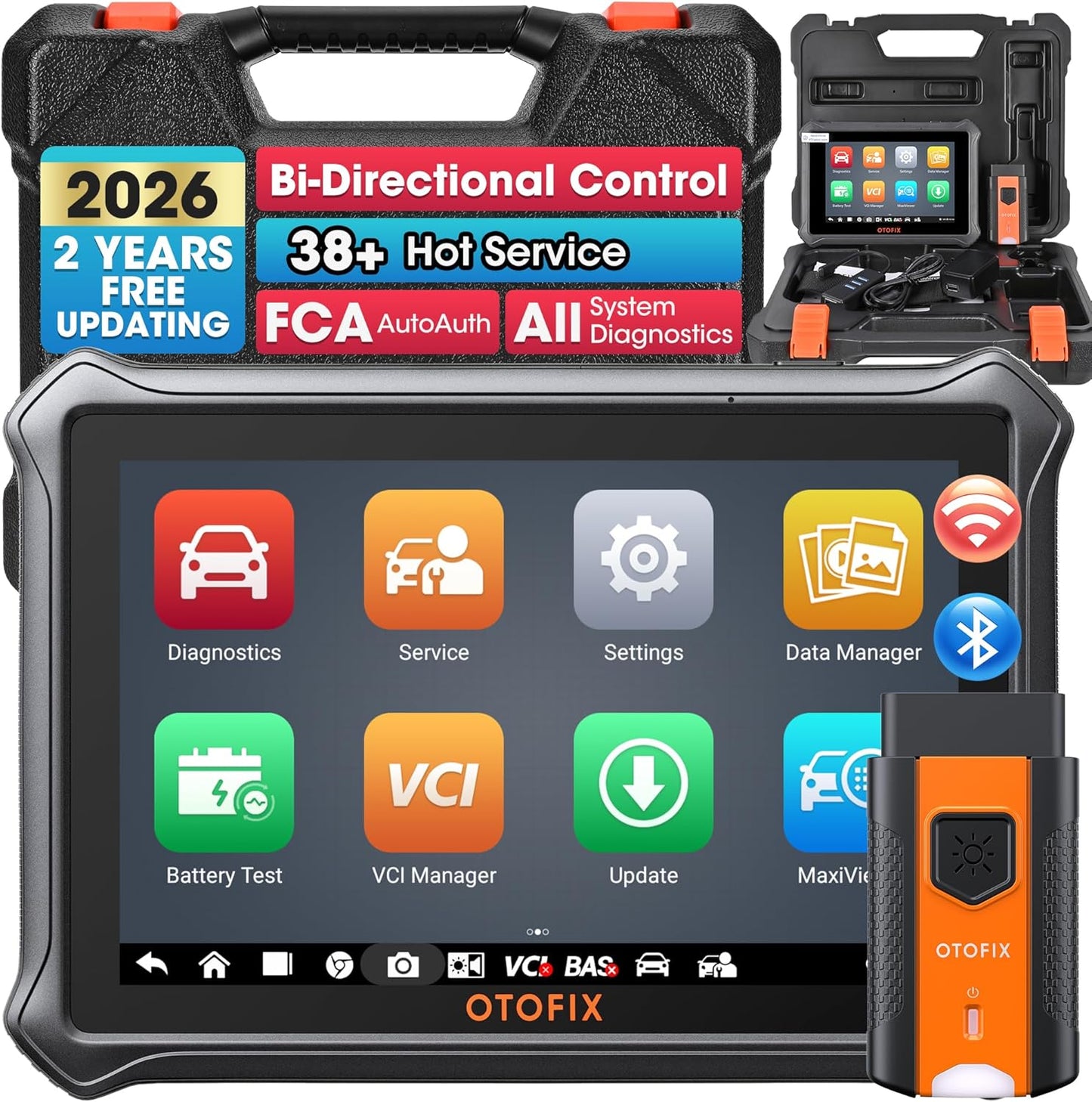OTOFIX D1 Lite 2026 Bidirectional Scan Tool, Bluetooth OBD2 Scanner Diagnostic Tool, 2 Years Free Update, 38+ Services, CANFD & DoIP Protocols, All System Diagnoses, ABS Bleeding, Auto VIN