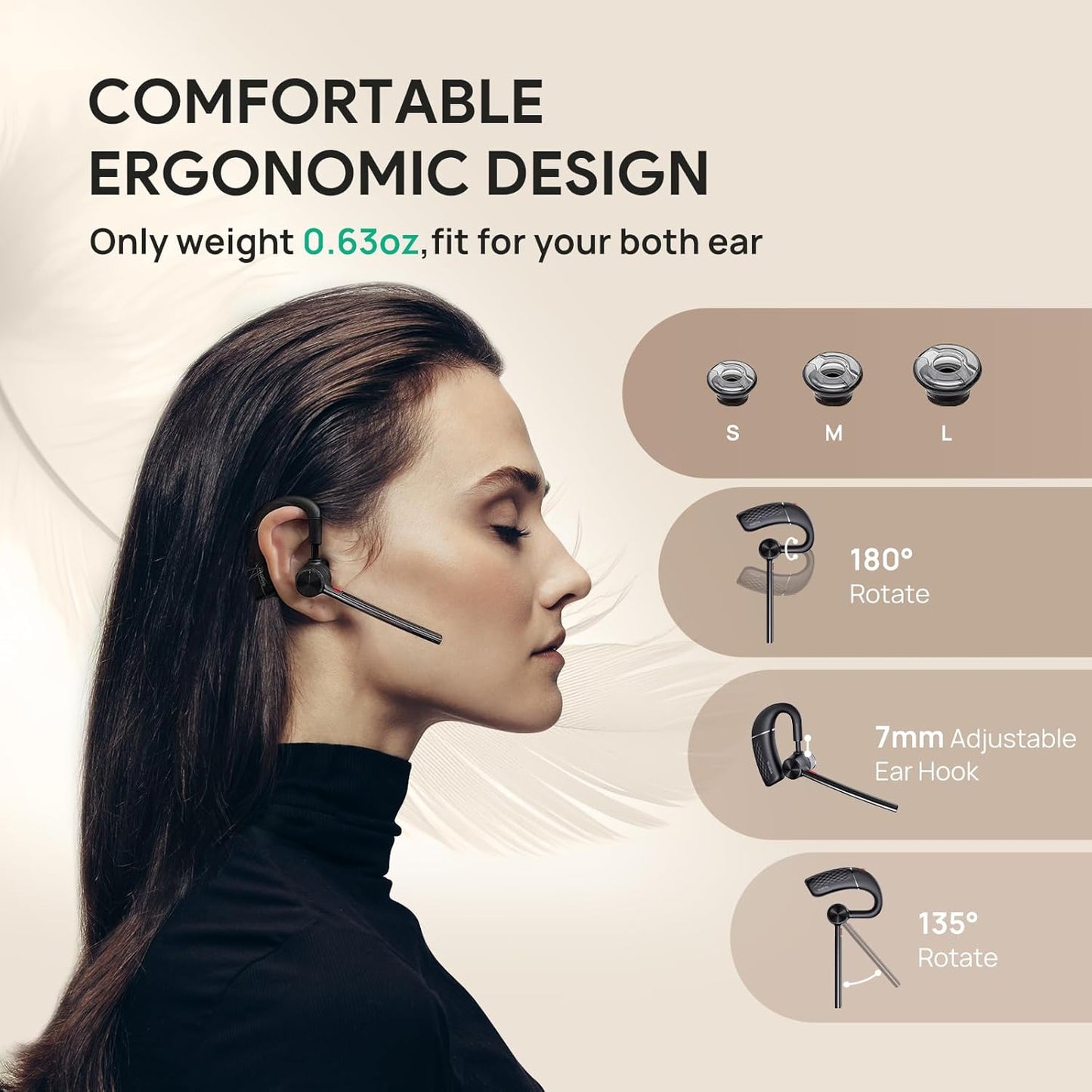 Yealink BH71 Pro Bluetooth Headset with USB-C/A Dongle, Teams Certified, Wireless Earpiece for Cell Phone,PC,Laptop,Noise Cancelling Microphone, Adjustable Ear Hook