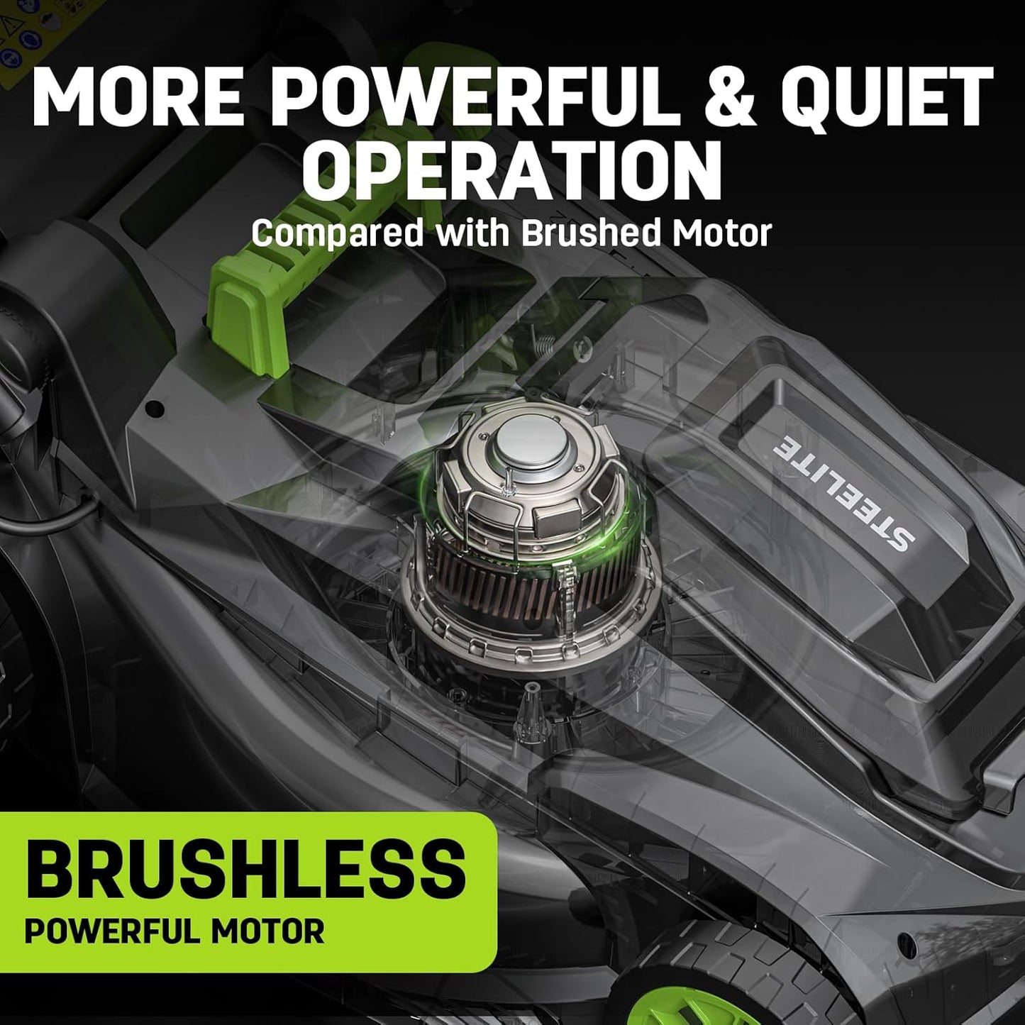 STEELITE 40V(2×20V) 17-Inch Cordless Lawn Mower Combo, Brushless Electric Mower, 12-Inch Weed Wacker & 500CFM Leaf Blower, with 4 Batteries and 3 Chargers - Shipped in 2 packages, delivery separately.