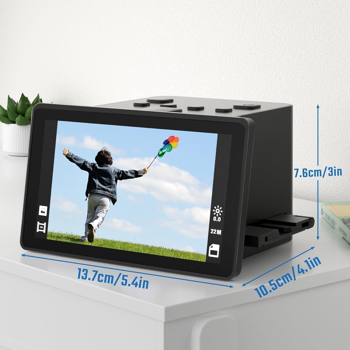 Film and Slide Scanner – Convert 35mm, 126, 110 Film Negatives & Slides to 22MP Digital Photos – Negative Scanner with 5” LCD, Easy-Load Inserts – Quickly Convert Negatives & Slides