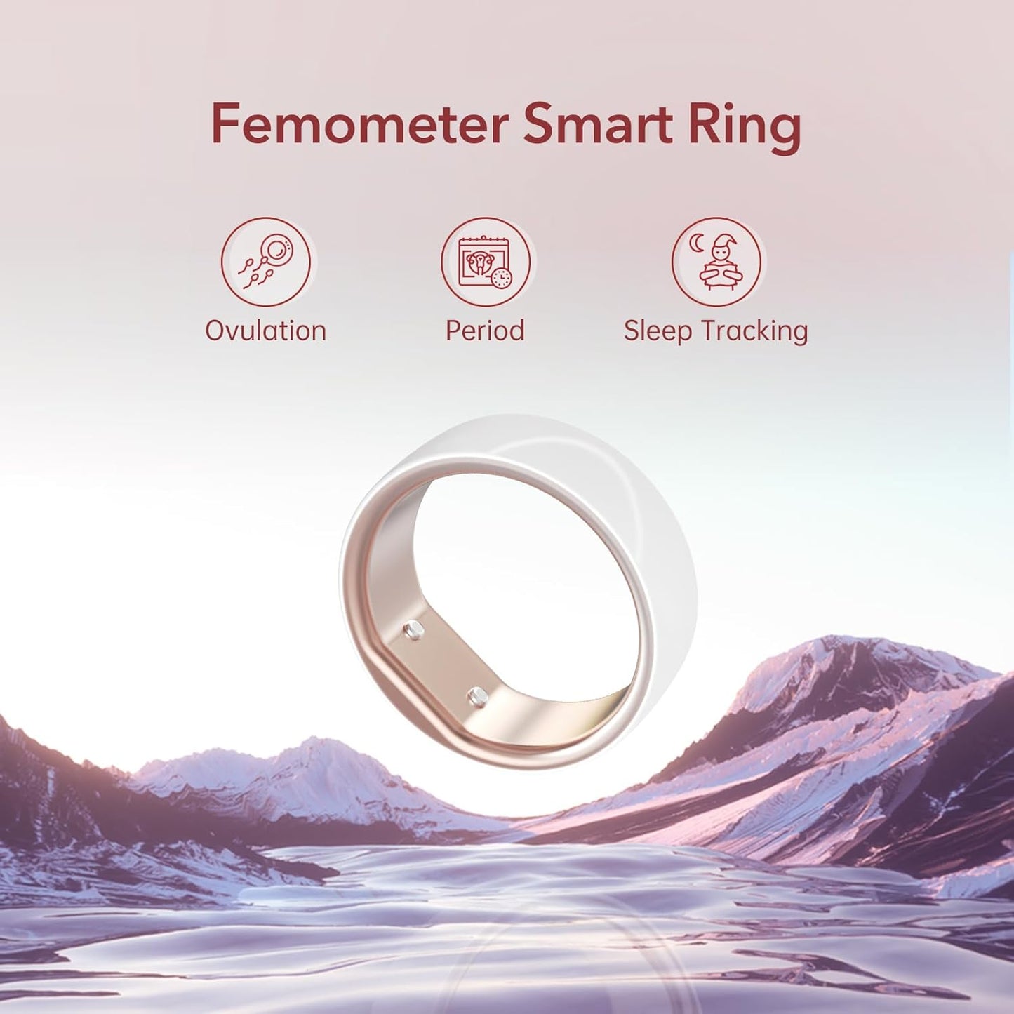 femometer Ring Gen1 for Fertility and Ovulation Tracking - Size First Sizing Kit - App Auto-Sync - Period & BBT Tracker - Sleep Analysis for Women - Rechargeable & Waterproof Size9