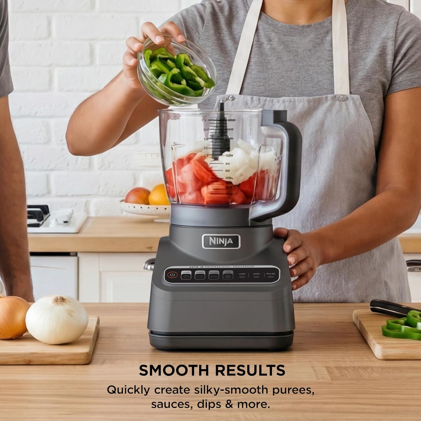 Ninja Food Processor, Professional Plus, 1000 Peak Watts, 4 Functions for Chopping, Slicing, Purees & Dough with 9-Cup Processor Bowl, 3 Blades, Food Chute & Pusher, Grey, BN601