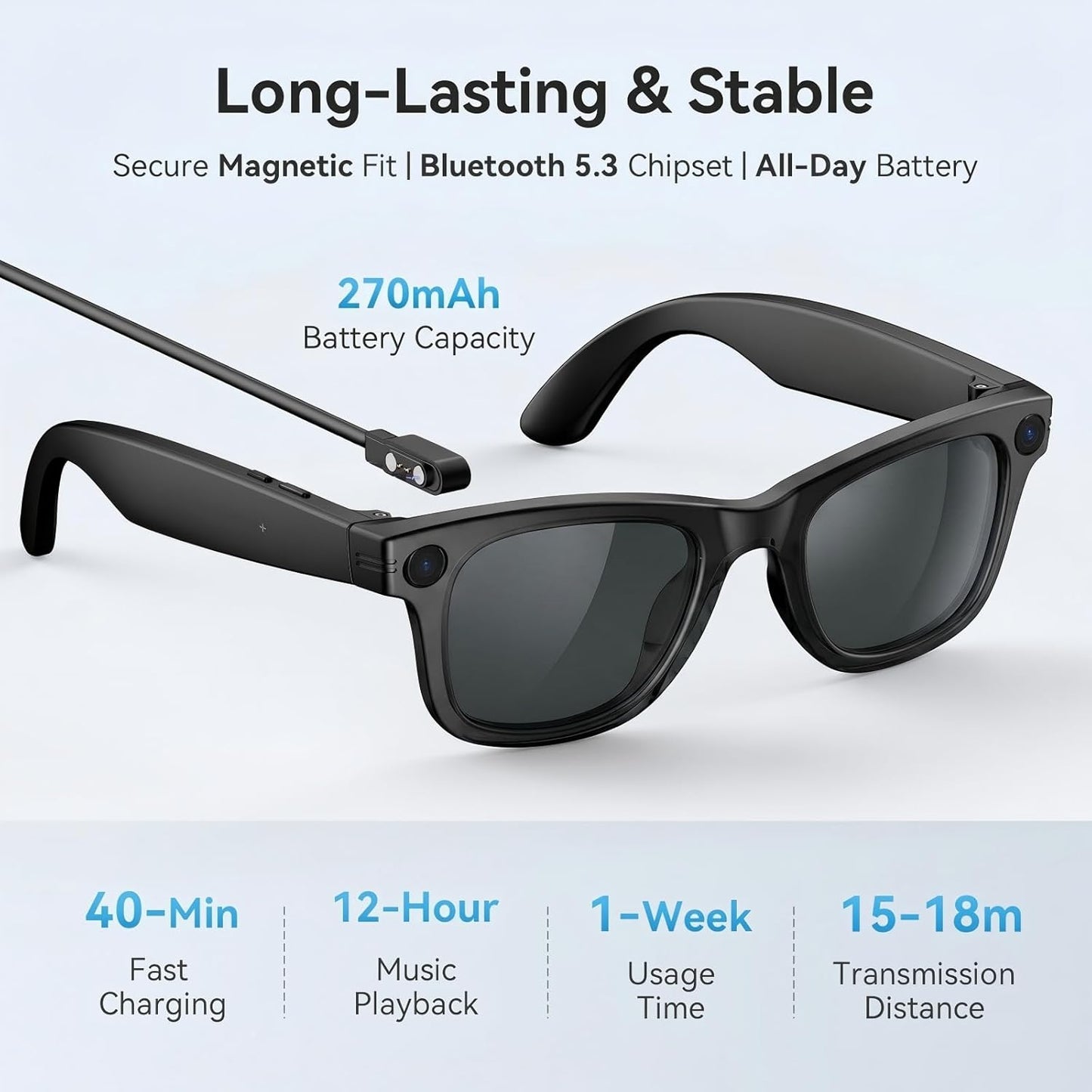 2026 AI Smart Glasses with Camera and Bluetooth,8MP 4K Camera Glasses,Supports AI Voice Control/Photo/Video/Audio Recording,Glasses with 133 Translation,Sunglasses Lenses+Photochromic for Men & Women