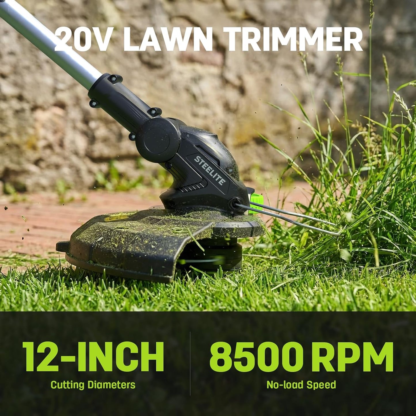 STEELITE 40V(2×20V) 17-Inch Cordless Lawn Mower Combo, Brushless Electric Mower, 12-Inch Weed Wacker & 500CFM Leaf Blower, with 4 Batteries and 3 Chargers - Shipped in 2 packages, delivery separately.