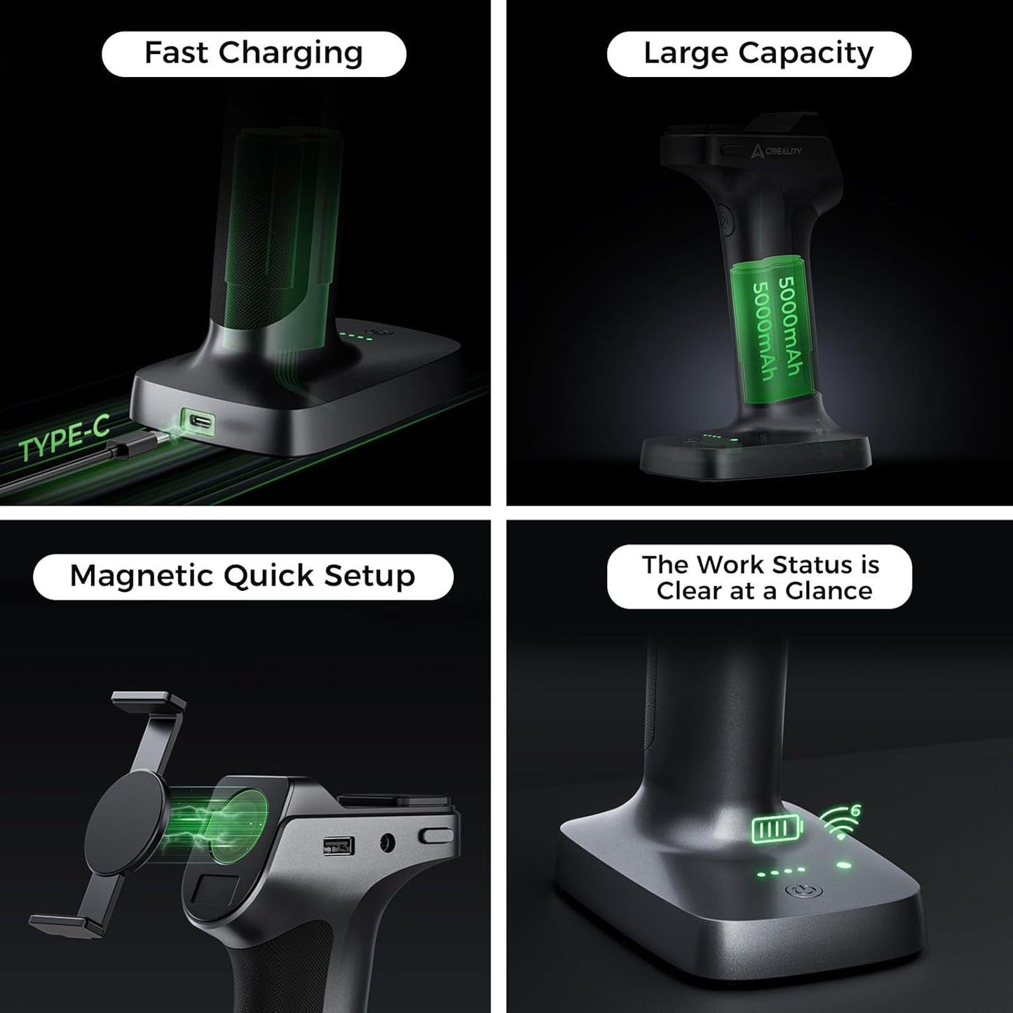 Creality Scan Bridge for 3D Scanner Otter Series, Supports WiFi 6 Wireless Screen Mirroring, Smart Phone Application, Large Capacity and Fast Charging, Lightweight and Compact for use