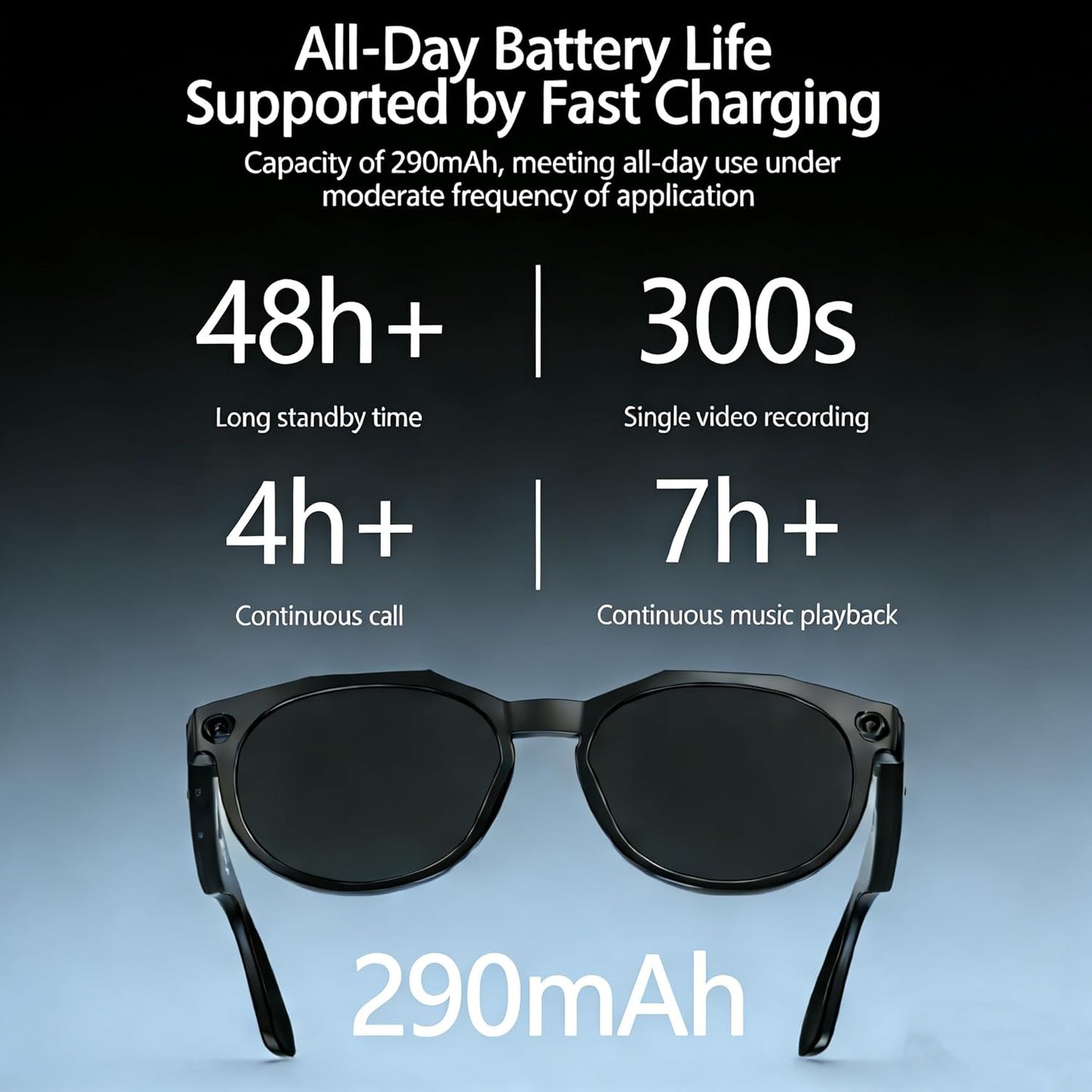 AI Smart Glasses with 8MP Camera, AI Translation & Voice Assistant, GPT Object Recognition,Bluetooth Audio & Call, WiFi PhotoTransfer IP65 Waterproof 290mAh Long Battery for Travel Sports Outdoor