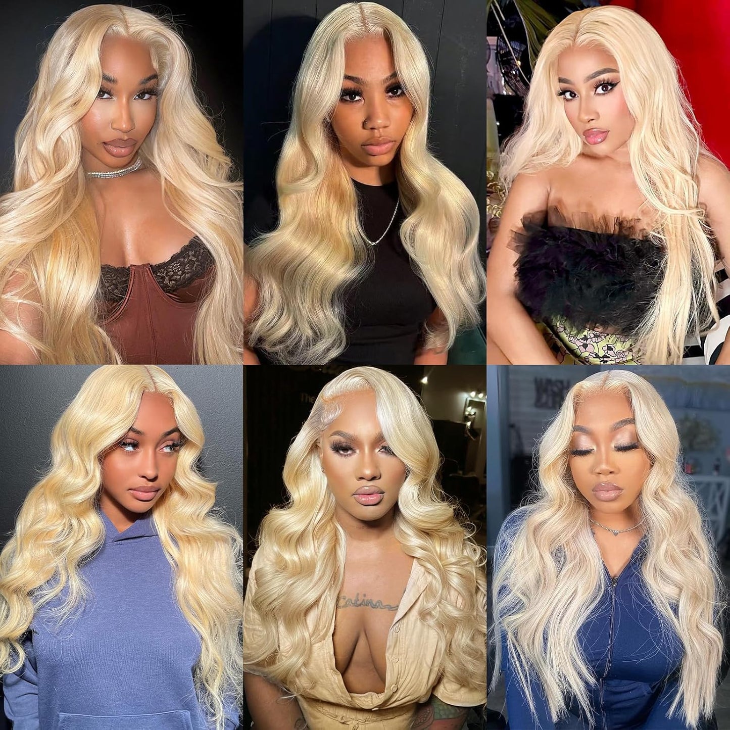 613 Body Wave Blonde Bundles Human Hair 18 20 22Inch 3 Bundles Human Blonde Hair Extensions .100% Real 14A Brazilian Virgin Raw Easy to Dye No Synthetic Blend No Tangle No Shedding 3X-Lifespan