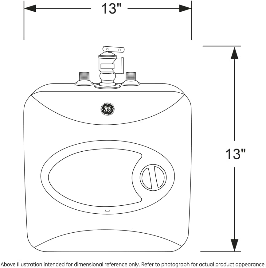 GE Appliances 2.5 Gallon, Versatile Mini Tank Water Heater with Adjustable Thermostat, Easily Installs Under Sink, 120v, GE02P08BAW