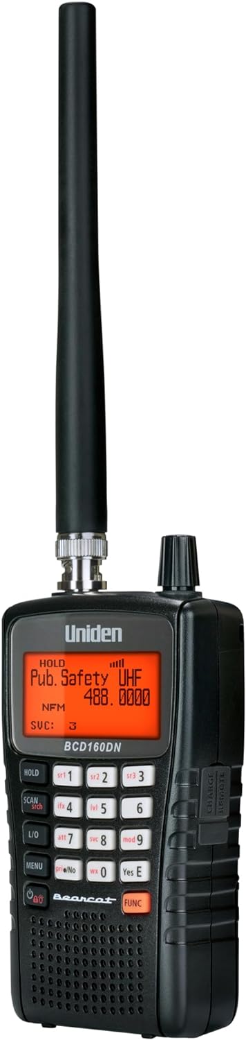 Uniden Bearcat BCD160DN Handheld Digital Scanner, Exclusive Features, Band Scope Rapid System/Channel Number Tagging, Narrow-Band Reception, and Search Features to Detect Signals Faster Than Ever