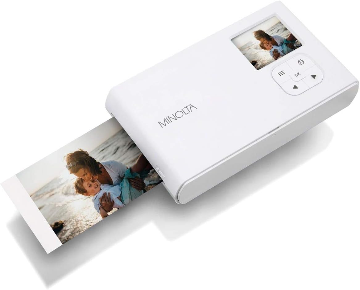 Minolta Instapix Instant Print Digital Camera - Colorful Photos, 2.1x3.4 inch Prints, 10MP, 1.7” Display, Bluetooth, Portable, Ideal Gift (Gray)