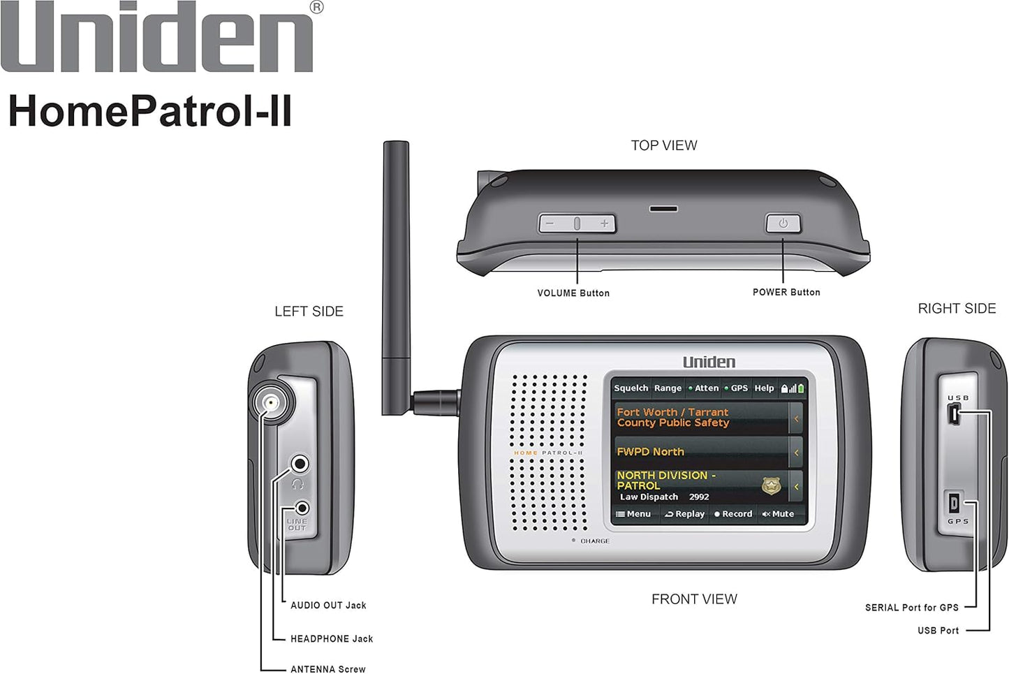Uniden HomePatrol-2 Color Touchscreen Simple Programing Digital Scanner, TrunkTracker V and S,A,M,E, Emergency/Weather Alert, Digital Capable, APCO P25 Phase 1 and 2, Covers USA and Canada