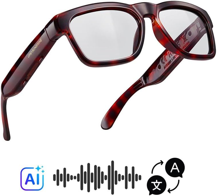OhO sunshsine AI Glasses, Bluetooth Audio Sunglasses with 10H Playtime, ChatGPT Translation Water Resistant Open Ear Glasses