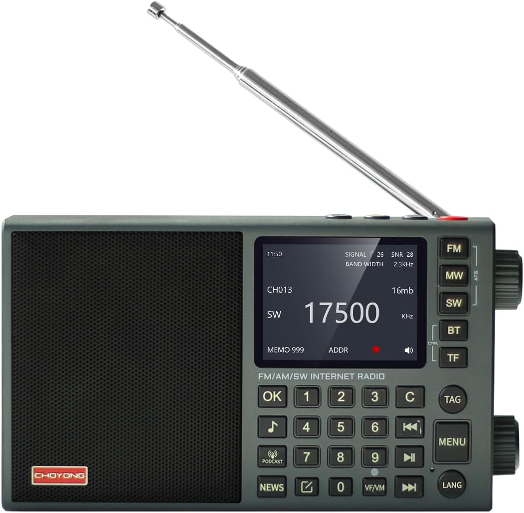 CHOYONG LC90 Mini Multi-Band Smart Internet Radio Portable WiF/4G,AM/FM,Longwave & Shortwave Radio with SSB Single Side Band,Bluetooth,TF Card,All World Radios,Digital Radio, choyoung