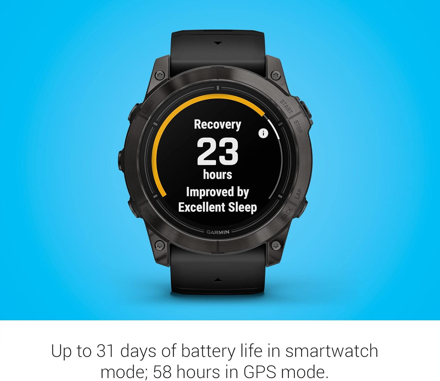 Garmin epix Pro (Gen 2) Sapphire Edition, 51mm, High Performance Smartwatch, Advanced Training Technology, Built-in Flashlight, Black (Renewed)