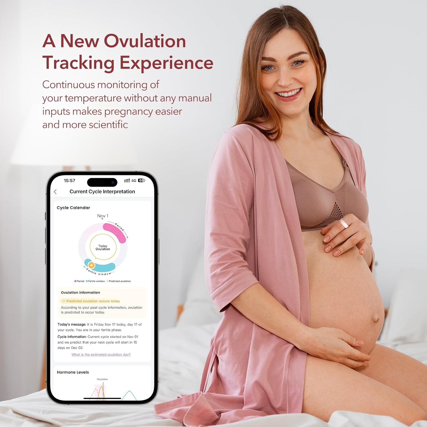 femometer Ring Gen1 for Fertility and Ovulation Tracking - Size First Sizing Kit - App Auto-Sync - Period & BBT Tracker - Sleep Analysis for Women - Rechargeable & Waterproof Size9