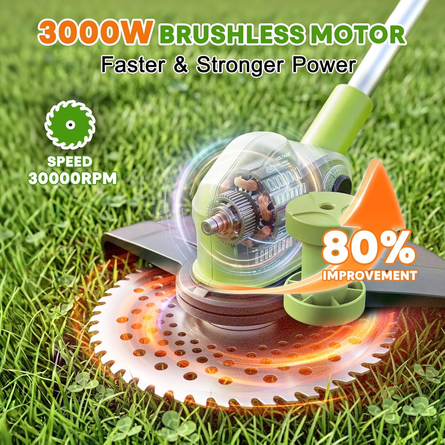 4-in-1 Electric Small Lawn Mower with Detachable Wheeled Base, 3 Position Cutting Height, Cordless Mini Push Mower Battery Powered for Garden/Yard/Farm, Gardening Gifts for Parents, Seniors, Women
