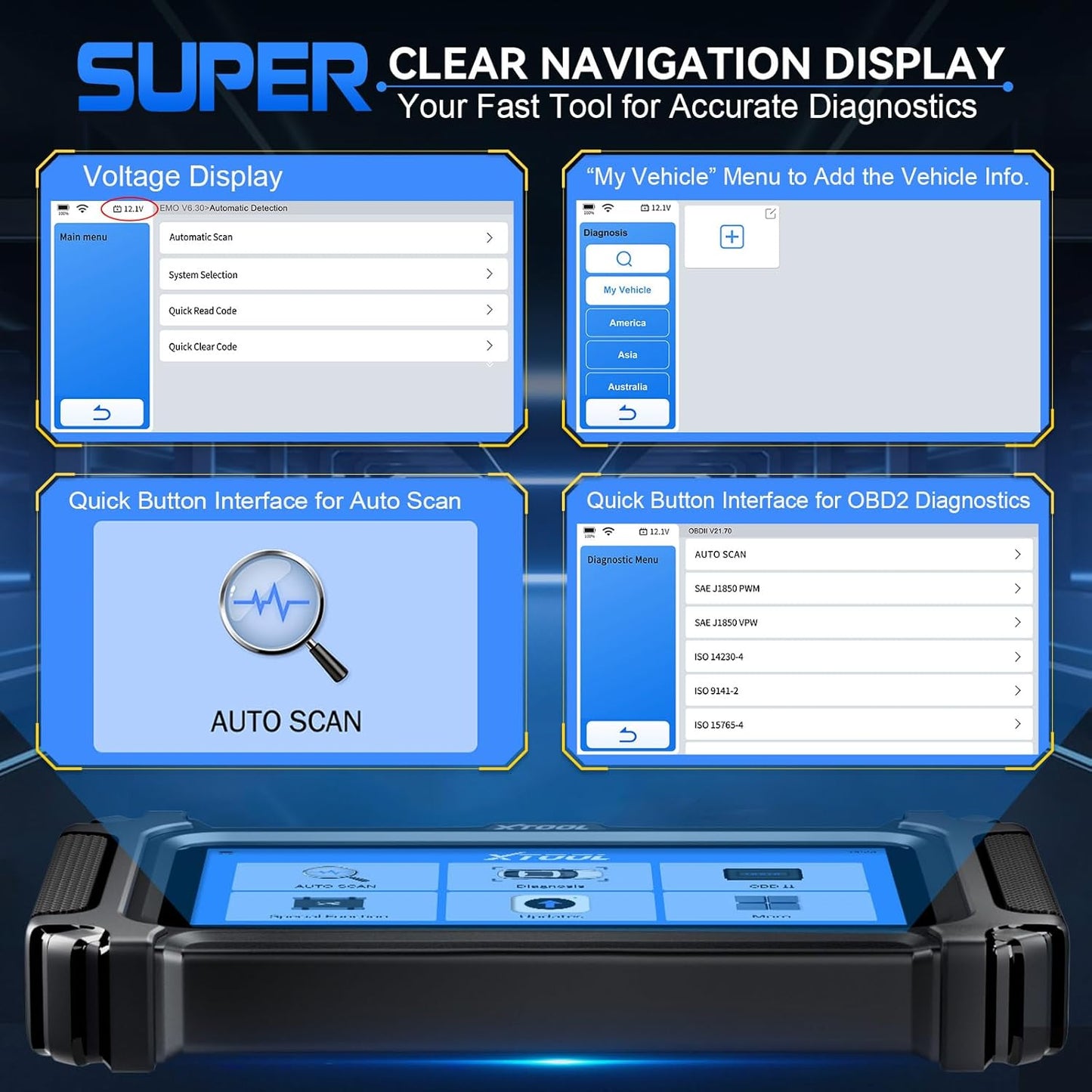 OBD2 Scanner Diagnostic Tool XTOOL D6: All System Scanner for Car with Free Updates, 15 Resets, Throttle Body Relearn, ABS Bleed, FCA AutoAuth & CAN FD, 2026 Upgrade Ver. of XTOOL D5/D5S