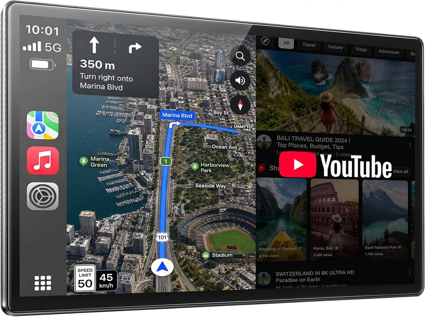 LAMTTO Extra Large 11 Inch Carplay Screen for Car, Built-in YouTube/TikTok Entertainment Video APPs, Backup Camera, Wireless Car Play and Android Auto Screen with Navigation/Voice Assistant/OTA Update
