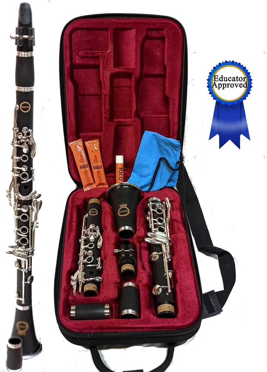 Herche Clarinet Bb Superior X5 - UPGRADED - Educator Approved - Intermediate - Free Service Plan