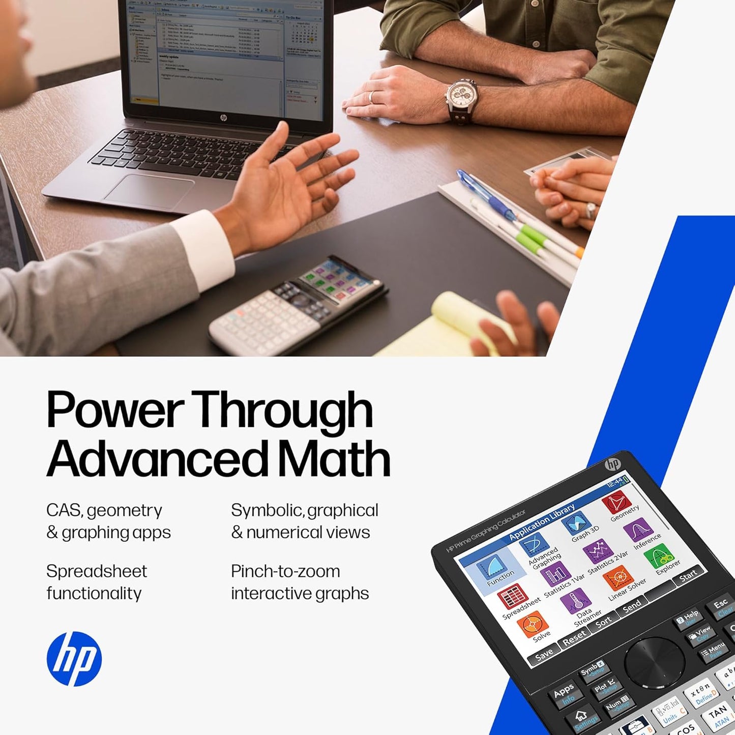 HP Prime G2 Graphing Calculator – Multi-Touch 3.5" Color Display CAS Exam Approved SAT/AP/IB Scientific Calculator for School, Highschool, College Students – Programmable, 256MB, Includes Case + Cloth