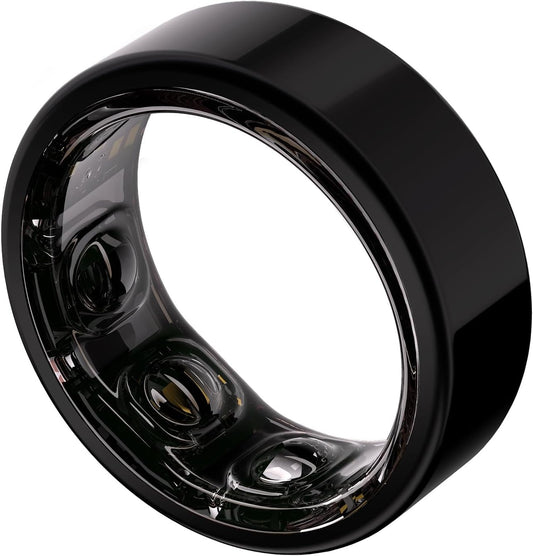 002 - AI Smart Ring, No Subscription Fee, 10-Day Battery Life, Sleep/Sport/Stress/Heart Rate/HRV/Blood Oxygen/Women's Health/Biological Age Tracker, Titanium, 5ATM Waterproof (Black, 9)