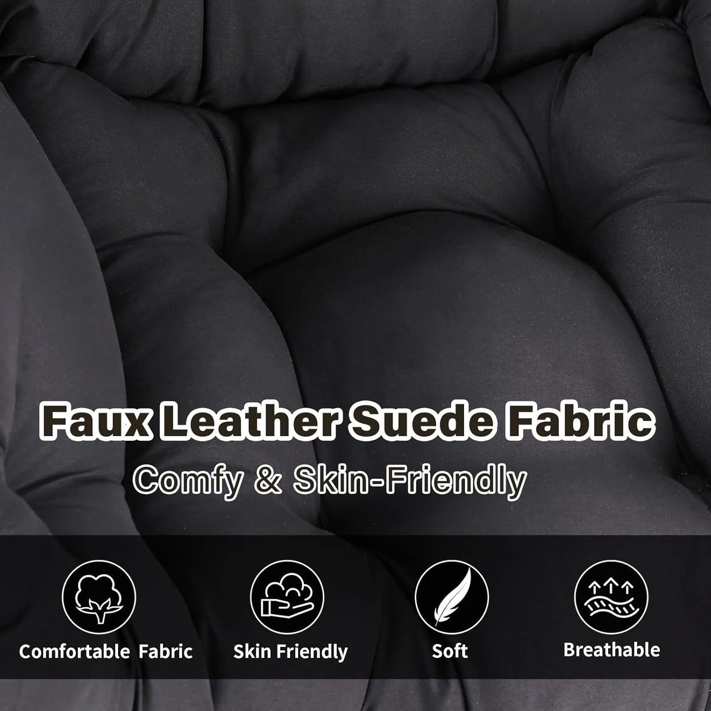Lazy Chair with Ottoman, Modern Accent Chair Contemporary Lounge Leisure Sofa Chair with Armrests, Reading Chair and Folding Footstool Set for Living Room, Bedroom, Office, Black